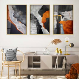 Wallity Cuadro Decorativo de Vidrio Templado Multicolor 30 x 40 cm (3 Piezas)